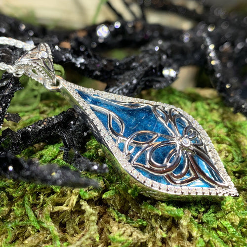 Blue Celtic Butterfly Necklace