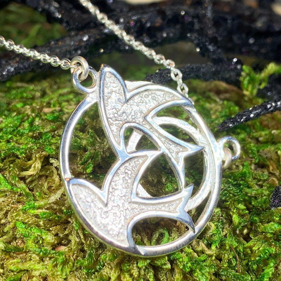 Peace Doves Necklace, Scotland Jewelry, Dove of Peace Jewelry, Long Sterling Silver Necklace, Confirmation Gift, Religious Jewelry, Mom Gift