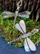 Load image into Gallery viewer, Dragonfly Necklace, Abalone Jewelry, Summer Jewelry, New Age Jewelry, Nature Jewelry, Anniversary Gift, Nature Necklace, Graduation Gift
