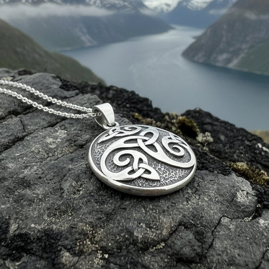 Celtic Knot Necklace, Celtic Spiral Necklace, Irish Jewelry, Norse Jewelry, Wiccan Jewelry, Celtic Knot Pendant, Trinity Knot Necklace