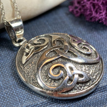 Load image into Gallery viewer, Celtic Knot Necklace, Celtic Spiral Necklace, Irish Jewelry, Norse Jewelry, Wiccan Jewelry, Celtic Knot Pendant, Trinity Knot Necklace
