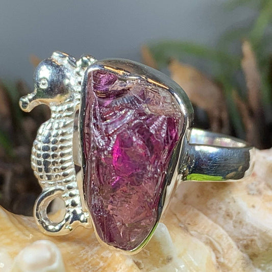 Seahorse Ring, Raw Stone Jewelry, Beach Jewelry, Mom Gift, Fish Jewelry, Anniversary Gift, Nautical Jewelry, Sea Jewelry, Nature Jewelry