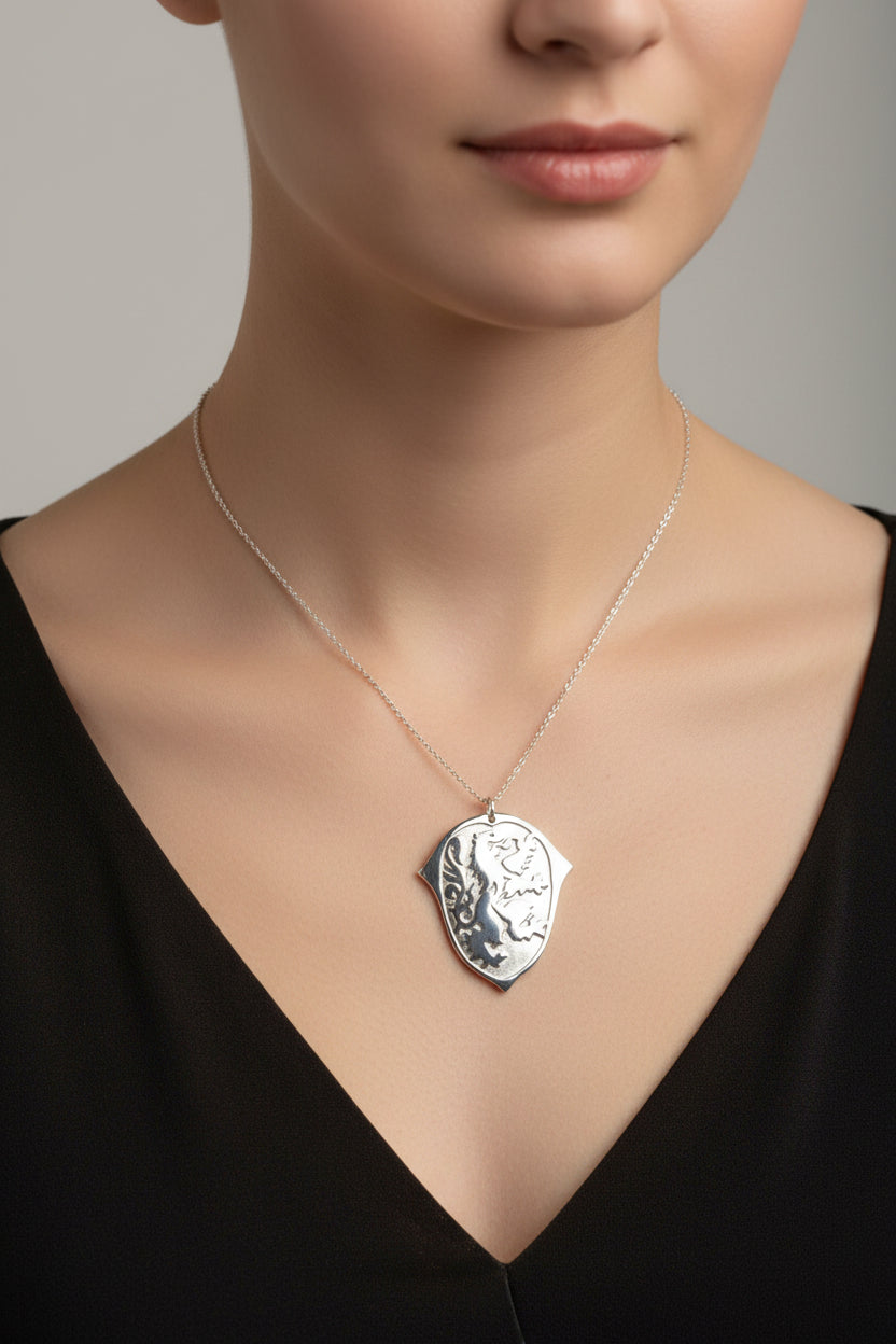 Lion of Scotland Necklace, Lion Jewelry, Animal Jewelry, Scotland Jewelry, Celtic Jewelry, Pagan Jewelry, Man Gift, Anniversary Gift