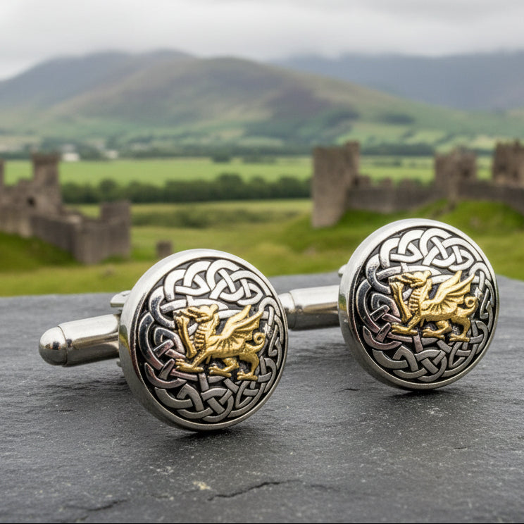 Welsh Dragon Cuff Links, Dragon Jewelry, Animal Jewelry, Wales Jewelry, Celtic Jewelry, Welsh Groom Gift, Best Man Gift, Anniversary Gift