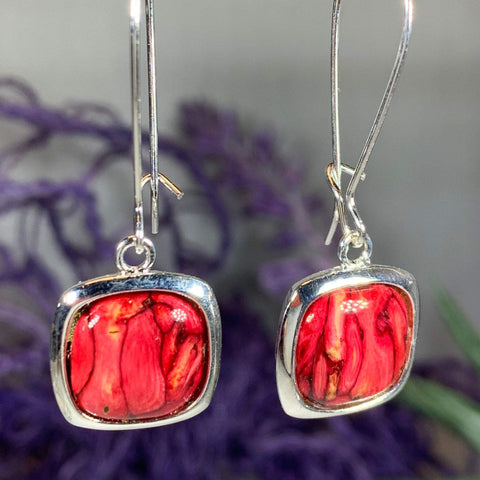 Load image into Gallery viewer, Celtic Square Earrings, Scotland Jewelry, Outlander Jewelry, Celtic Jewelry, Norse Jewelry, Anniversary Gift, Girlfriend Gift, Sister Gift
