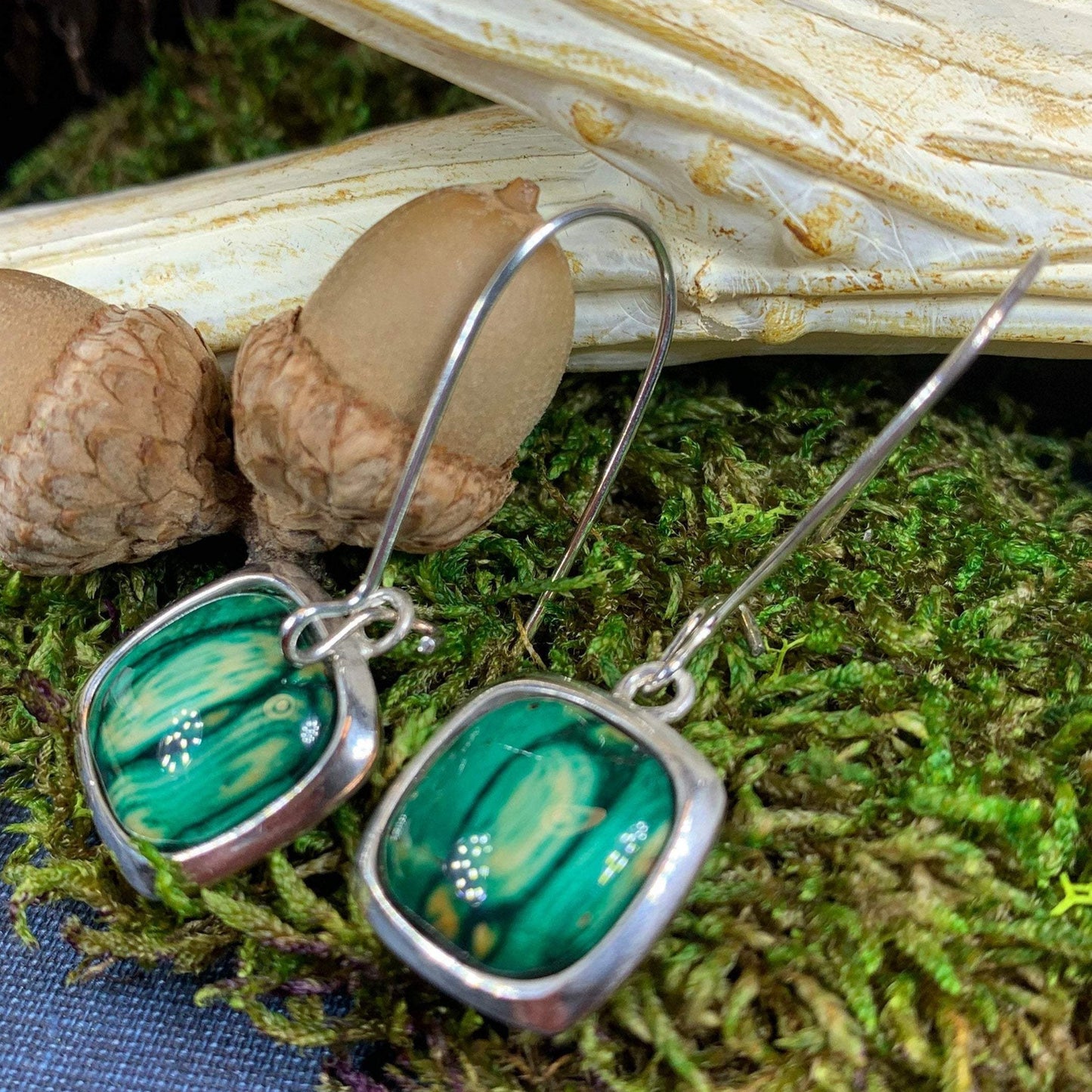 Heathergems Celtic Square Earrings - Handmade in Scotland — view 7