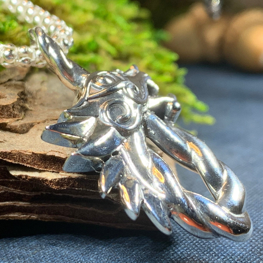 Celtic Dragon Necklace, Silver Celtic Jewelry, Scottish Jewelry, Scotland Pendant, Celtic Knot Jewelry, Norse Jewelry, Silver Viking Jewelry