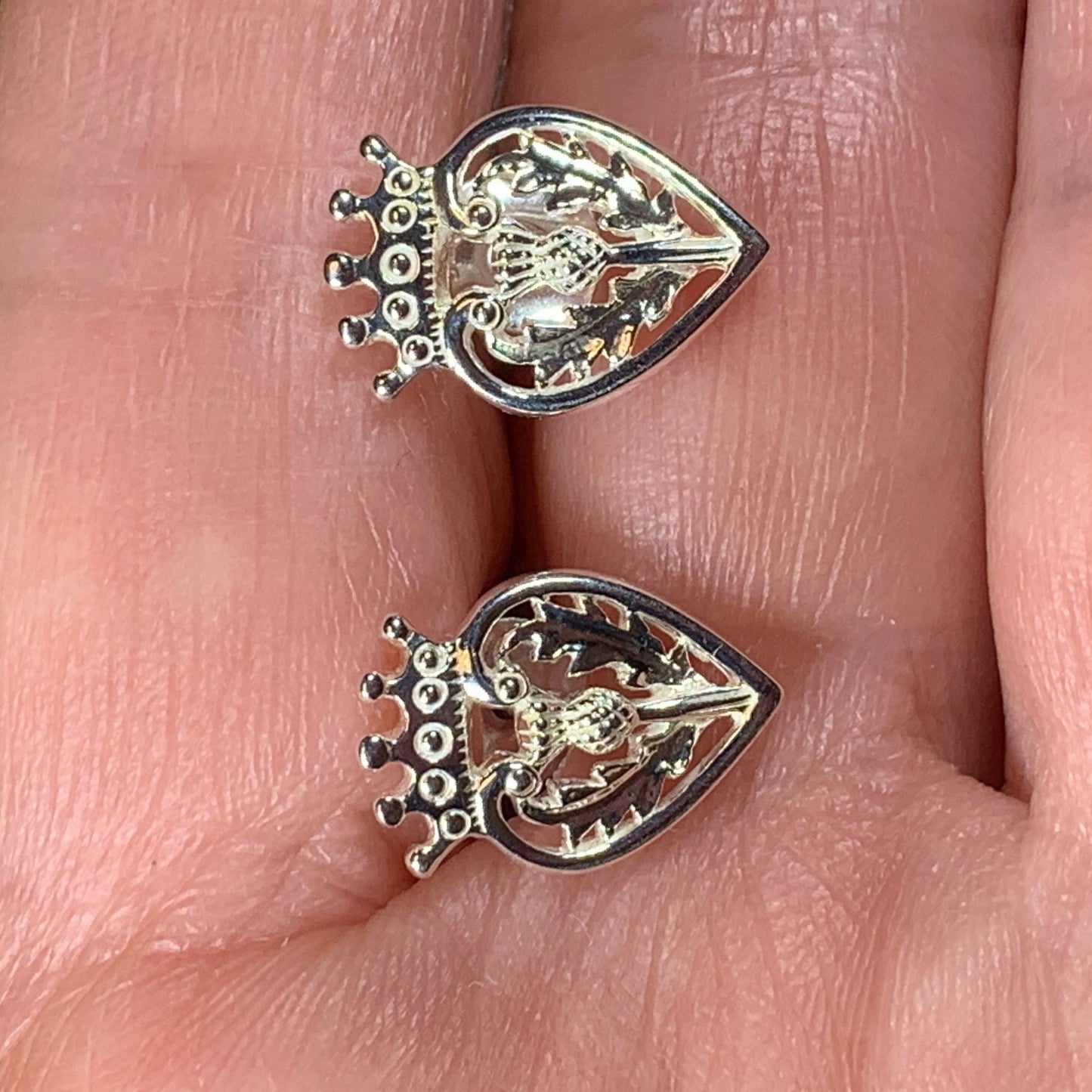 Regal Scottish Thistle Luckenbooth Earrings — view 9
