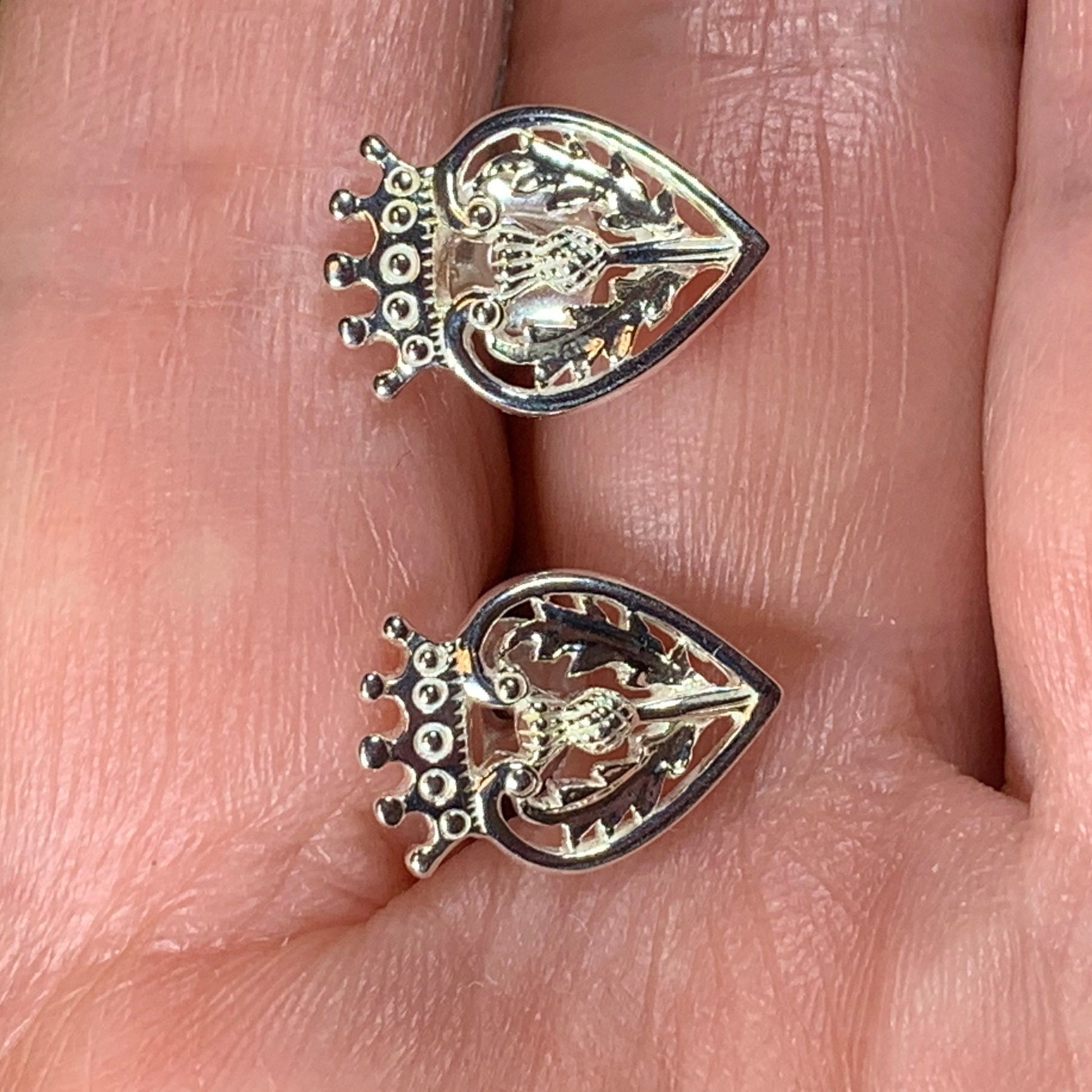 Regal Scottish Thistle Luckenbooth Earrings — view 9