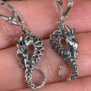 Celtic Dragon Earrings, Silver Celtic Jewelry, Scottish Jewelry, Scotland Earrings, Celtic Knot Jewelry, Norse Jewelry, Viking Jewelry