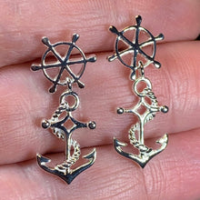 Load image into Gallery viewer, Anchor Earrings, Nautical Earrings, Ship Jewelry, Inspirational Gift, Friendship Gift, Boat Jewelry, Sea Jewelry, Ocean Jewelry, Wife Gift
