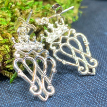 Load image into Gallery viewer, Luckenbooth Earrings, Scotland Jewelry, Celtic Jewelry, Scottish Earrings, Anniversary Gift, Bridal Jewelry, Heart Jewelry, Mom Gift
