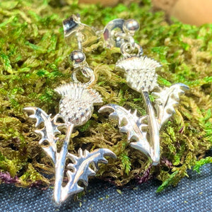 Thistle Earrings, Celtic Jewelry, Scotland Jewelry, Outlander Jewelry, Nature Jewelry, Thistle Jewelry, Amethyst Jewelry, Wife Gift