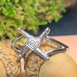 Saint Brigid&#39;s Cross Ring, Irish Jewelry, Celtic Cross Ring, Ireland Jewelry, Celtic Jewelry, Wiccan Jewelry, Wife Gift, Mom Gift