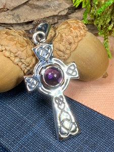 Celtic Cross Necklace, Cross Necklace, Moonstone Pendant, Anniversary Gift, Irish Cross Necklace, Religious Jewelry, Ireland Gift, Mom Gift