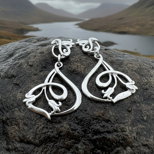 Bluebell Earrings, Anniversary Gift, Scotland Jewelry, Flower Jewelry, Celtic Jewelry, Nature Jewelry, Scottish Jewelry, Flower Earrings