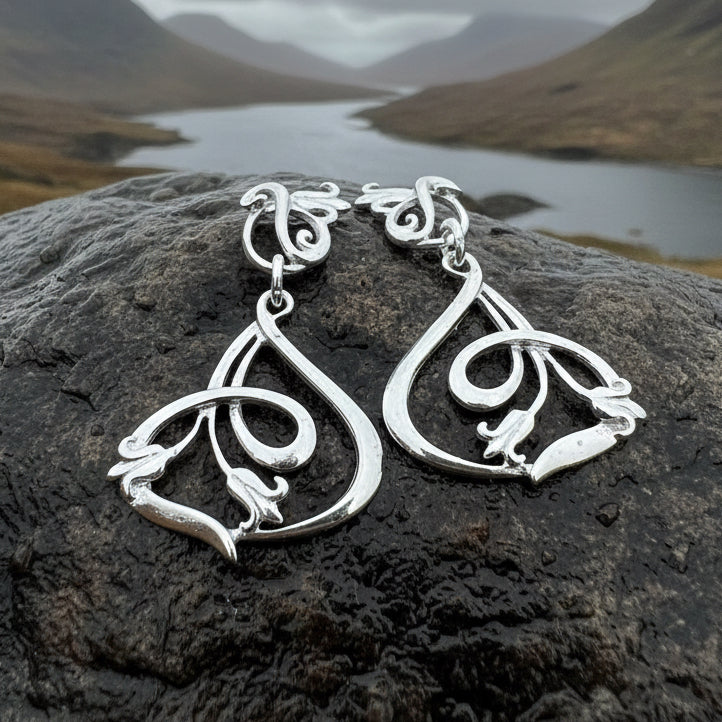 Bluebell Earrings, Anniversary Gift, Scotland Jewelry, Flower Jewelry, Celtic Jewelry, Nature Jewelry, Scottish Jewelry, Flower Earrings