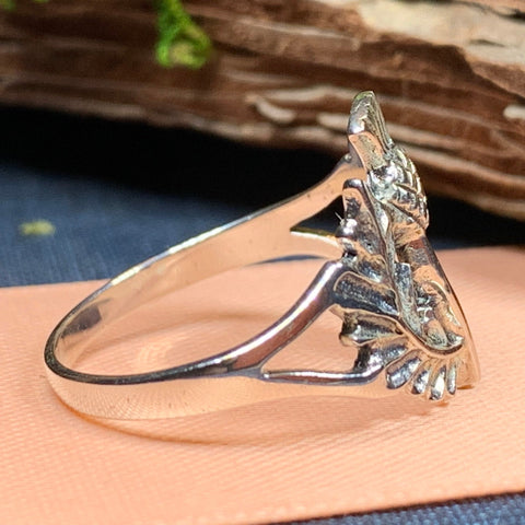 Load image into Gallery viewer, Thistle Ring, Celtic Jewelry, Scotland Jewelry, Flower Jewelry, Outlander Jewelry, Nature Ring, Thistle Jewelry, Mom Gift, Wife Gift

