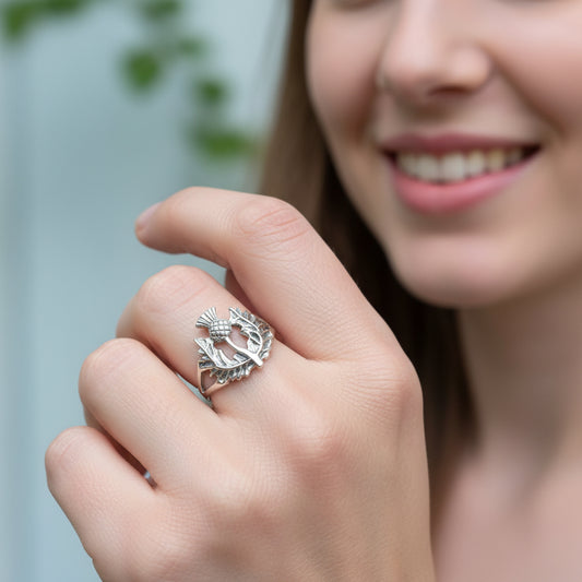 Thistle Ring, Celtic Jewelry, Scotland Jewelry, Flower Jewelry, Outlander Jewelry, Nature Ring, Thistle Jewelry, Mom Gift, Wife Gift