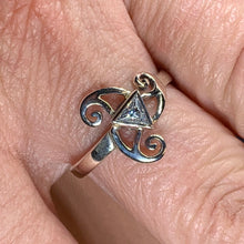 Load image into Gallery viewer, Celtic Spiral Ring, Irish Jewelry, Triskele Ring, Ireland Jewelry, Celtic Jewelry, Wiccan Jewelry, Wife Gift, Mom Gift, Triple Spiral Ring
