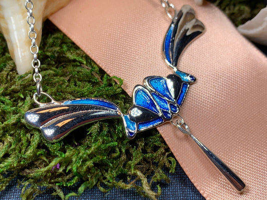 Mackintosh Blue Necklace, Scotland Jewelry, Celtic Jewelry, Art Nouveau Jewelry, Art Deco Pendant, Anniversary Gift, Scottish Necklace