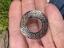Load image into Gallery viewer, Celtic Knot Brooch, Irish Jewelry, Sterling Silver Brooch, Ireland Pin, Scarf Pin, Mom Gift, Anniversary Gift, Bridal Jewelry, Celtic Pin
