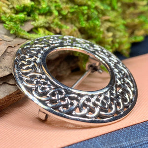 Celtic Knot Brooch, Irish Jewelry, Sterling Silver Brooch, Ireland Pin, Scarf Pin, Mom Gift, Anniversary Gift, Bridal Jewelry, Celtic Pin