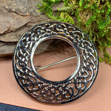 Load image into Gallery viewer, Celtic Knot Brooch, Irish Jewelry, Sterling Silver Brooch, Ireland Pin, Scarf Pin, Mom Gift, Anniversary Gift, Bridal Jewelry, Celtic Pin
