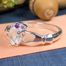 Load image into Gallery viewer, Ardor Moonstone Claddagh Ring 02
