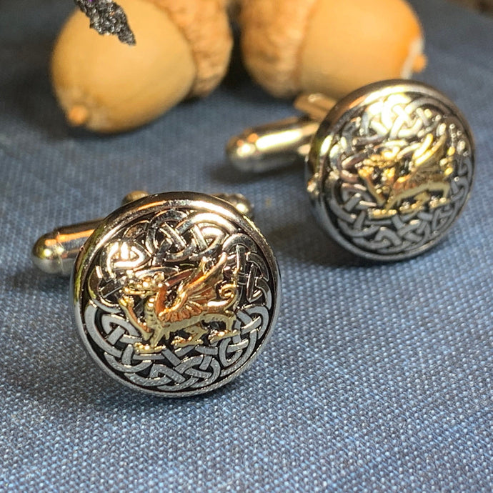 Welsh Dragon Cuff Links, Dragon Jewelry, Animal Jewelry, Wales Jewelry, Celtic Jewelry, Welsh Groom Gift, Best Man Gift, Anniversary Gift