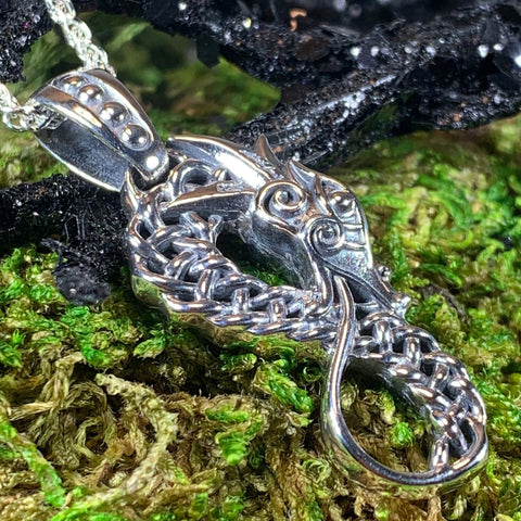 Load image into Gallery viewer, Anixa Celtic Dragon Necklace
