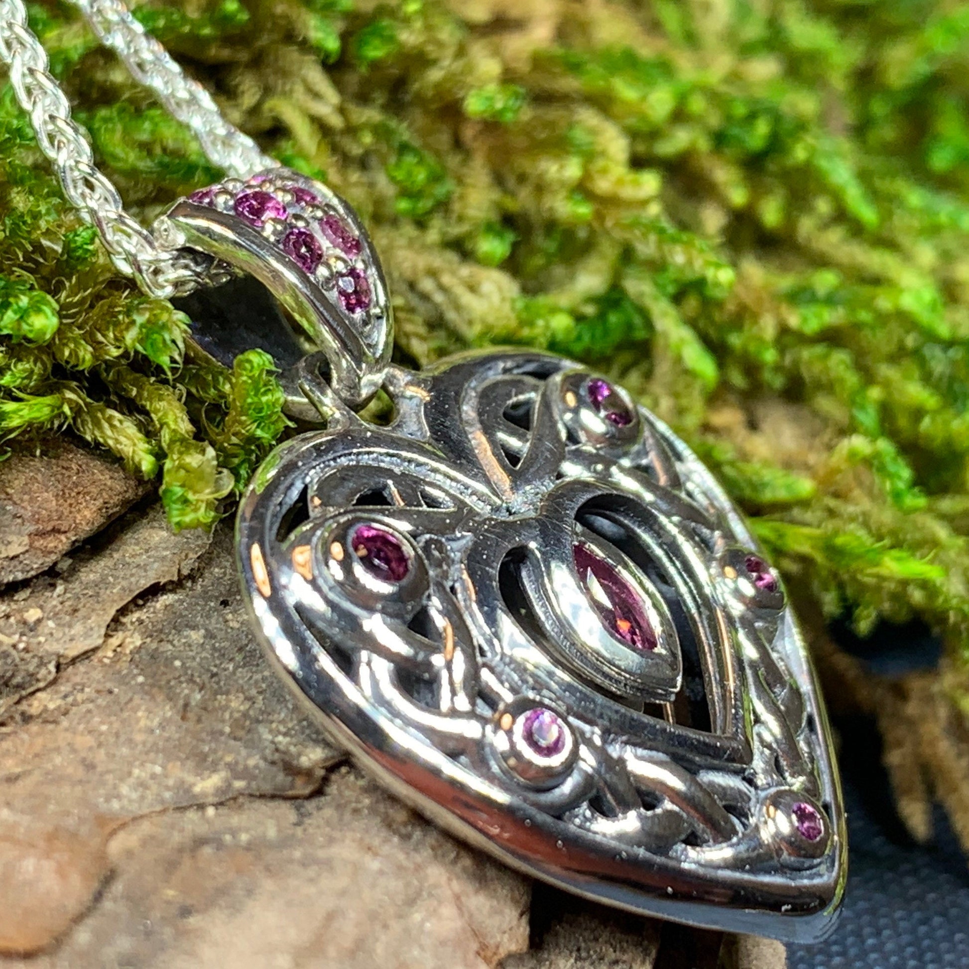 Celtic Heart Necklace, Silver Celtic Jewelry, Irish Jewelry, Heart Pendant, Celtic Knot Jewelry, Ireland Jewelry, Anniversary Gift, Mom Gift