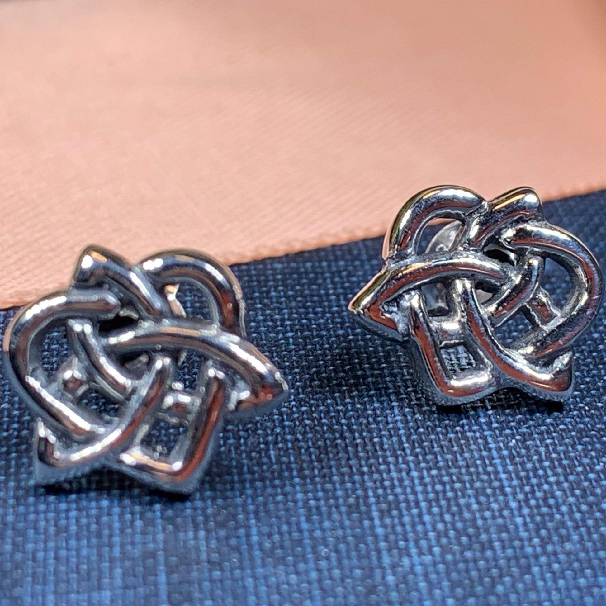 Sylvie Celtic Knot Stud Earrings in Sterling Silver — view 3