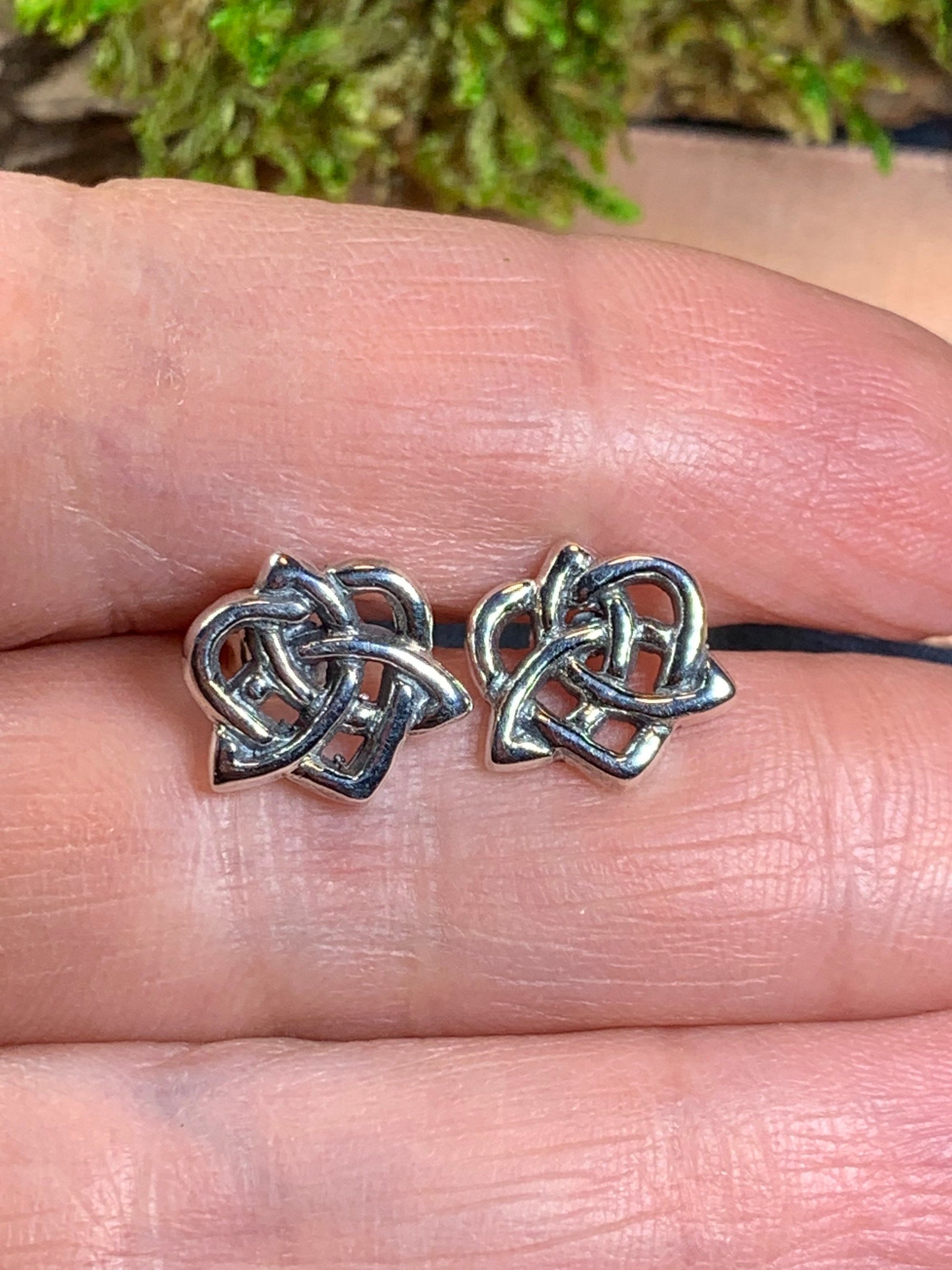 Sylvie Celtic Knot Stud Earrings in Sterling Silver — view 8