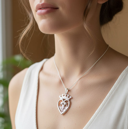 Regal Scottish Thistle Luckenbooth Necklace — view 5