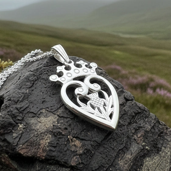 Luckenbooth Necklace, Silver Celtic Jewelry, Scottish Jewelry, Scotland Pendant, Celtic Knot Jewelry, Outlander Jewelry, Anniversary Gift