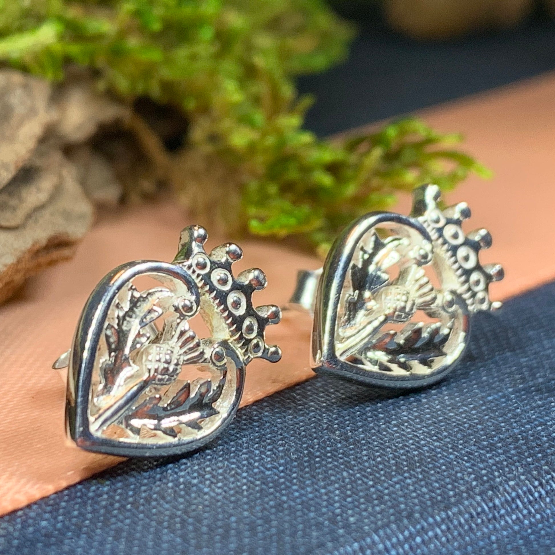 Regal Scottish Thistle Luckenbooth Earrings — view 5