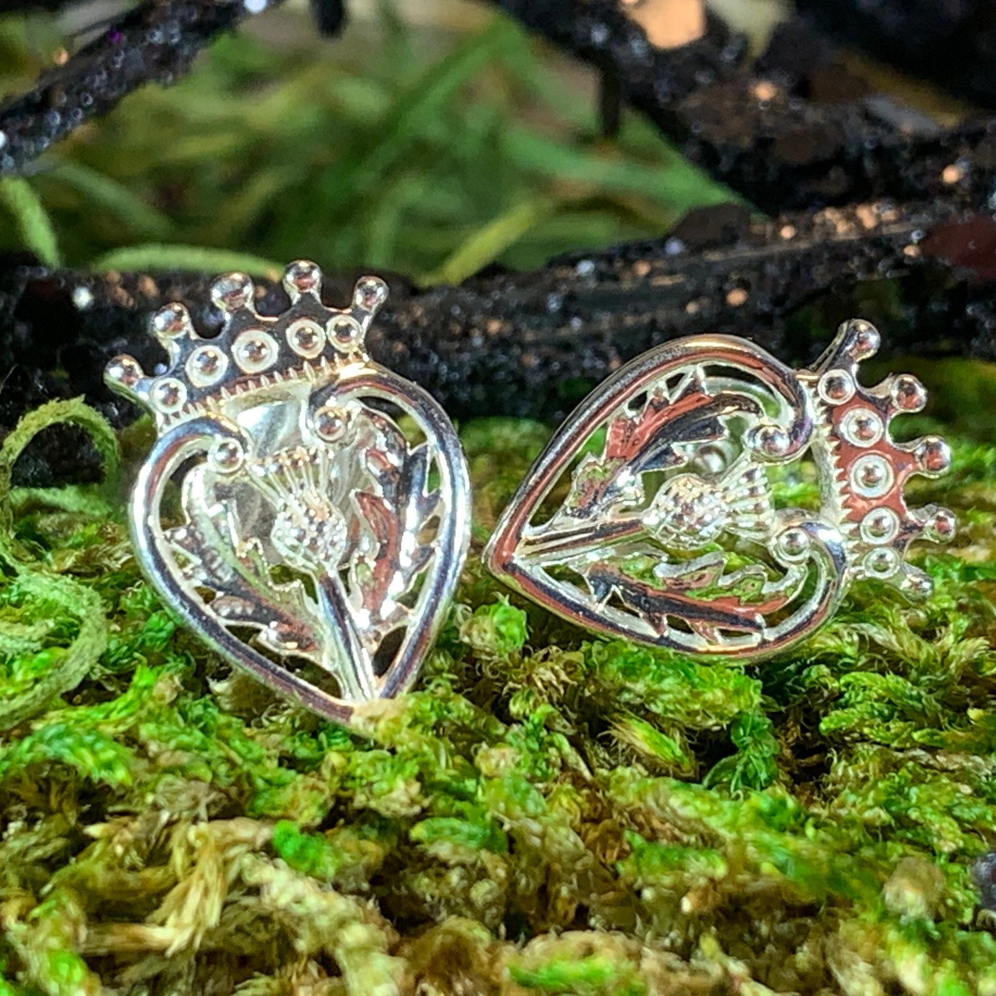 Regal Scottish Thistle Luckenbooth Earrings — view 3