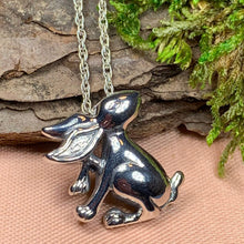 Load image into Gallery viewer, Rabbit Necklace, Hare Necklace, Animal Jewelry, Mystical Jewelry, Bunny Jewelry, Celtic Pendant, White Hare Pendant, Irish Gift, Mom Gift
