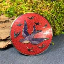 Load image into Gallery viewer, Sparrow Brooch, Bird Jewelry, Swallow Brooch, Scarf Pin, Coat Pin, Sparrow Jewelry, Nature Jewelry, Wiccan Jewelry, Pagan Jewelry
