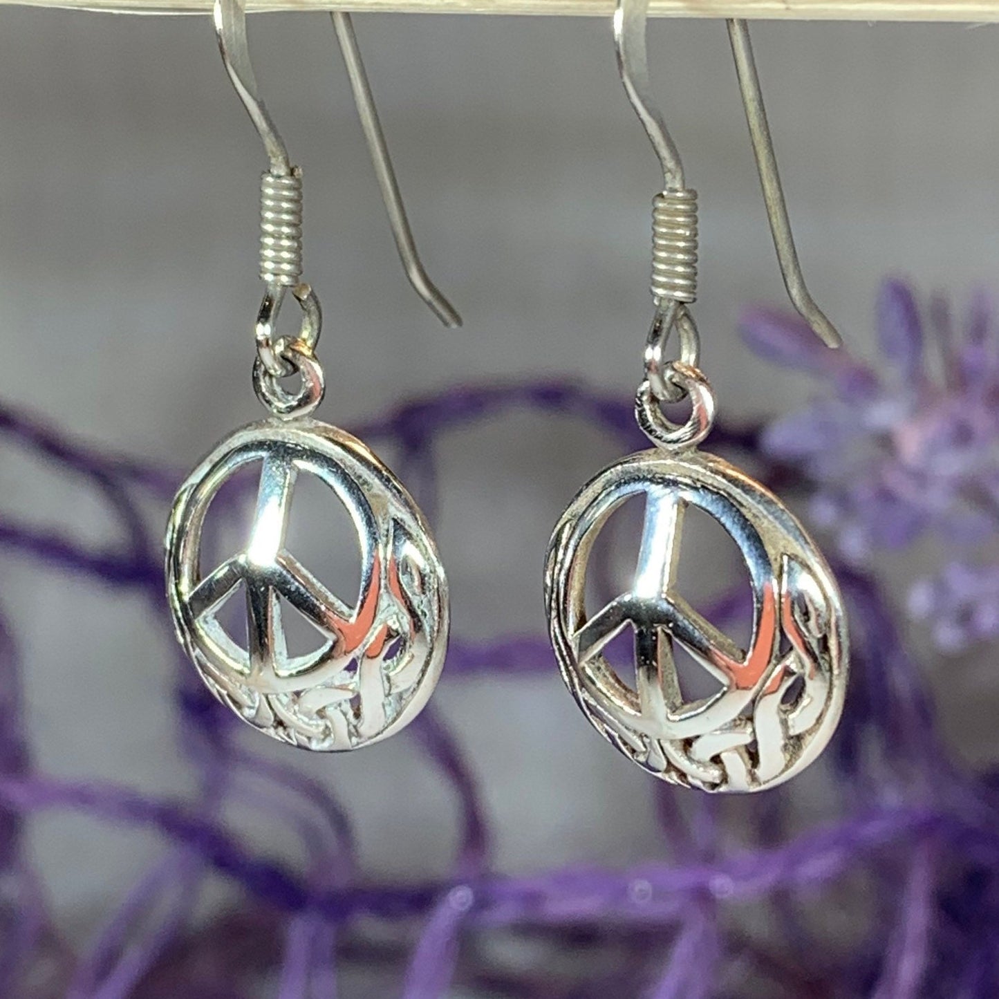 Celtic Peace Sign Earrings — view 3