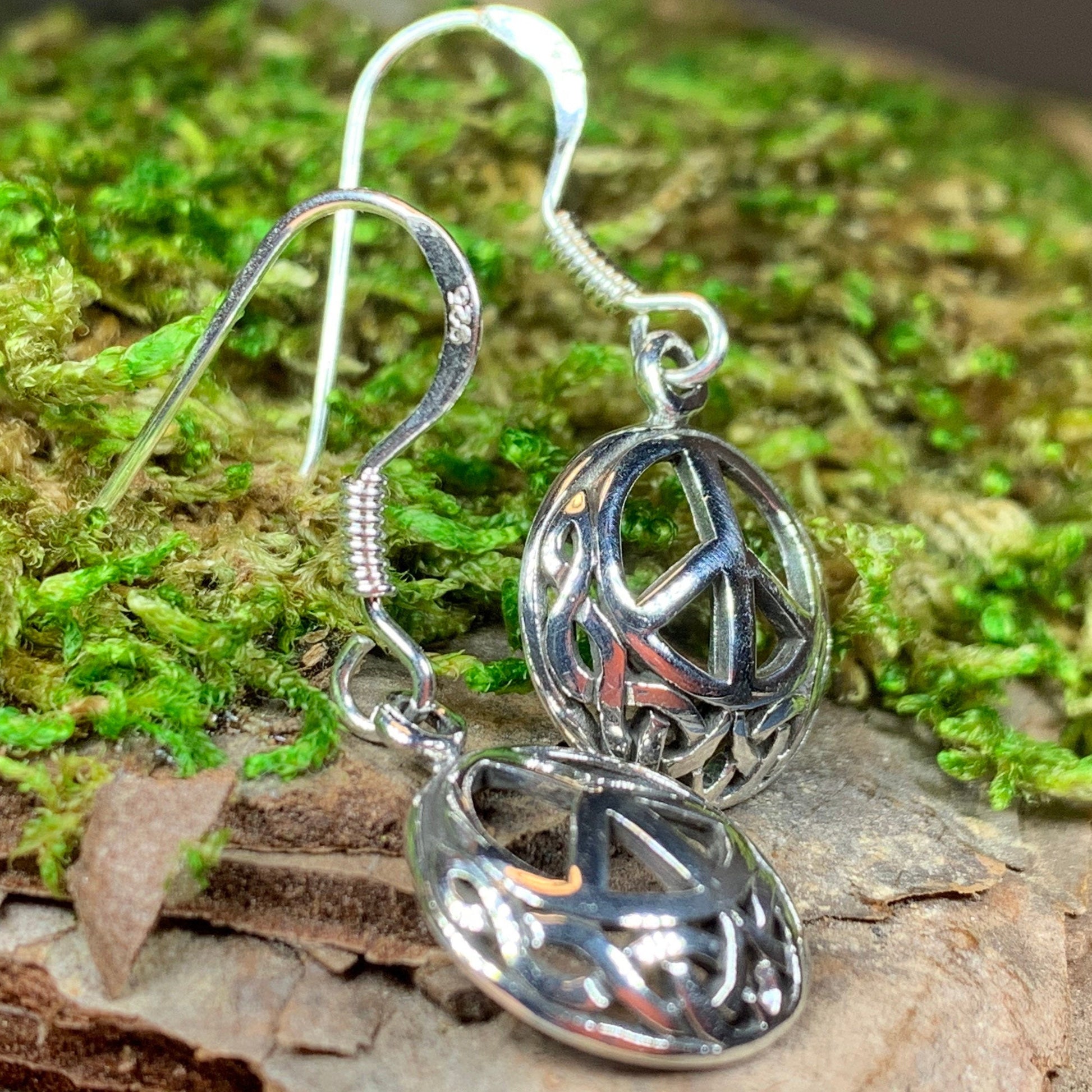 Celtic Peace Sign Earrings — view 4