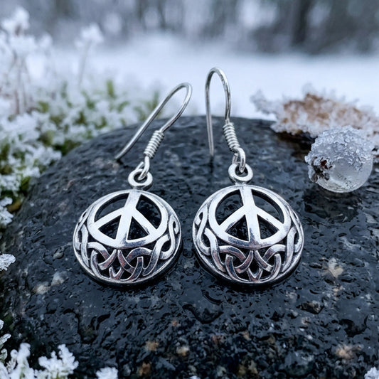 Celtic Peace Sign Earrings — view 6