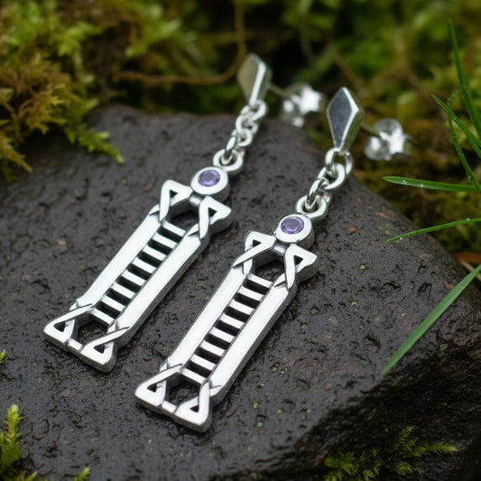 Art Deco Earrings, Scotland Jewelry, Mackintosh Jewelry, Art Deco Jewelry, Anniversary Gift, Celtic Earrings, Dangle Earrings, Mom Gift