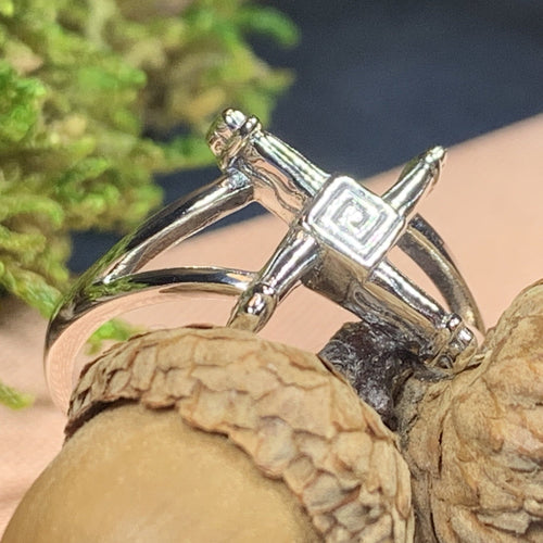 Saint Brigid's Cross Ring, Irish Jewelry, Celtic Cross Ring, Ireland Jewelry, Celtic Jewelry, Wiccan Jewelry, Wife Gift, Mom Gift