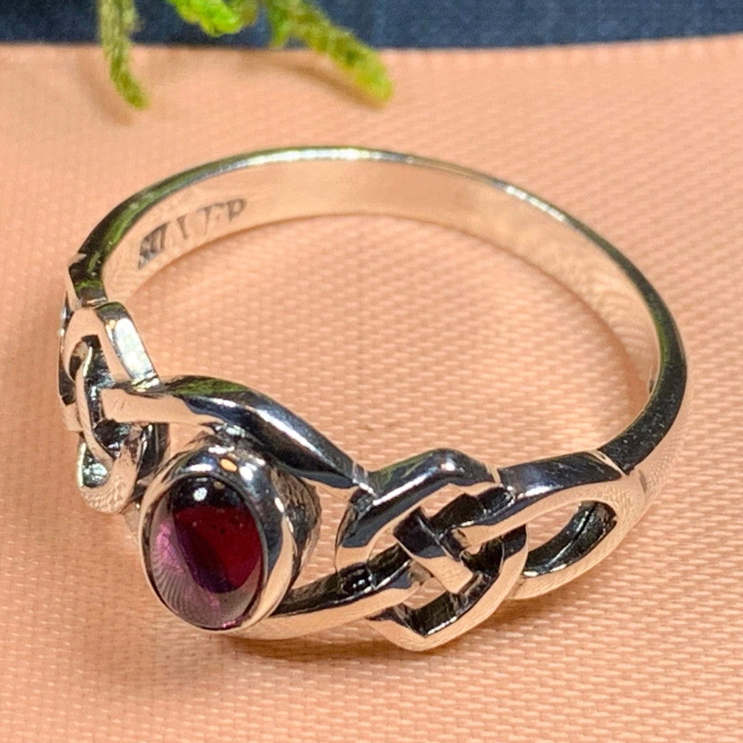 Dahlia Celtic Knot Garnet Ring for Women — view 7