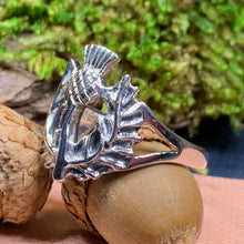 Load image into Gallery viewer, Thistle Ring, Celtic Jewelry, Scotland Jewelry, Flower Jewelry, Outlander Jewelry, Nature Ring, Thistle Jewelry, Mom Gift, Wife Gift
