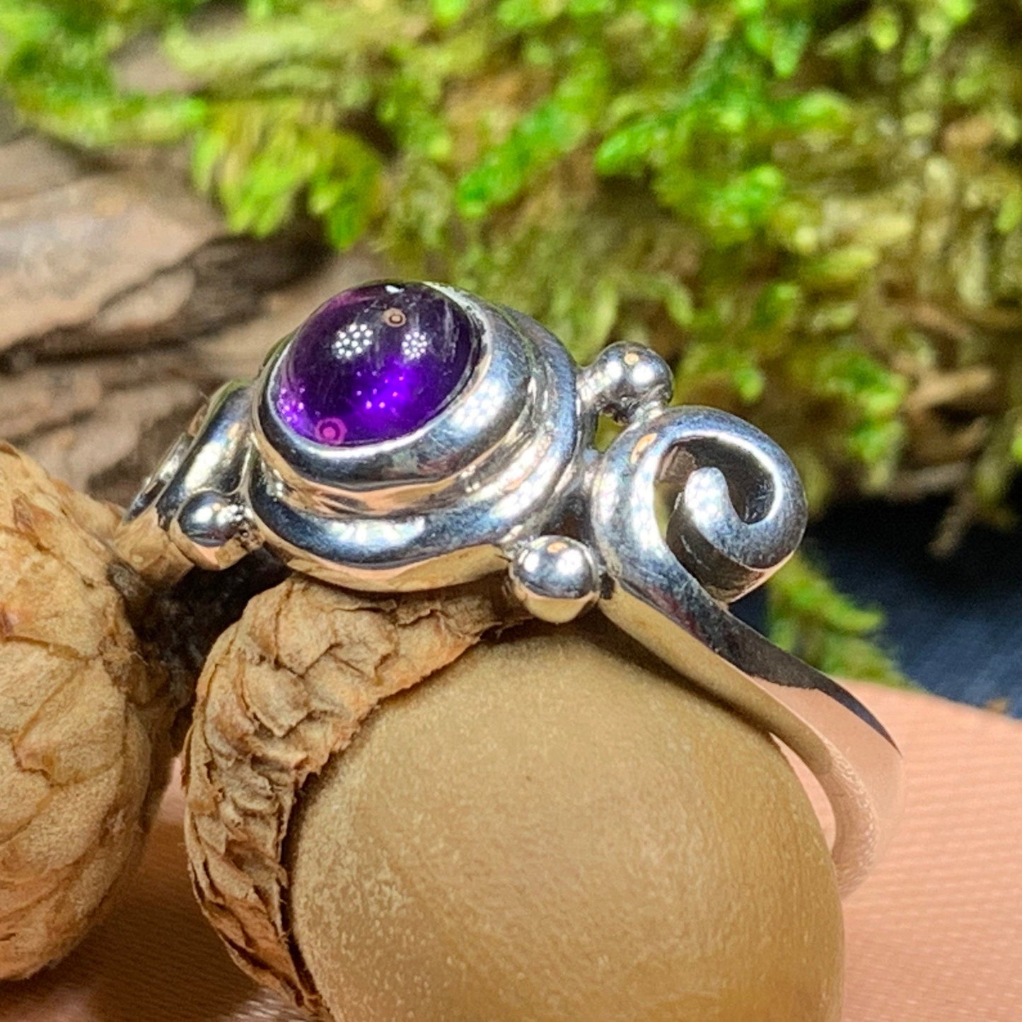 Jillian Celtic Knot Amethyst Ring in Sterling Silver — view 6