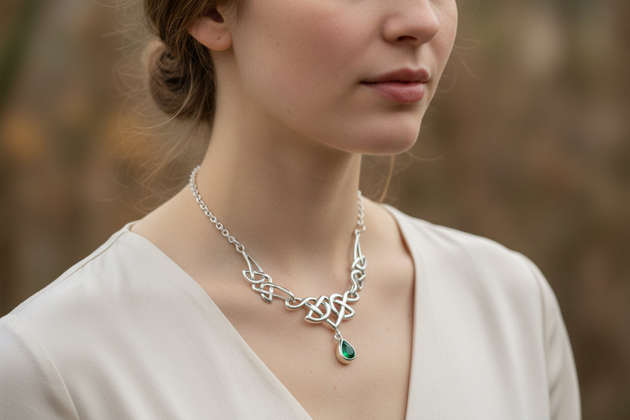 Lorena Celtic Knot Necklace in Sterling Silver — view 6