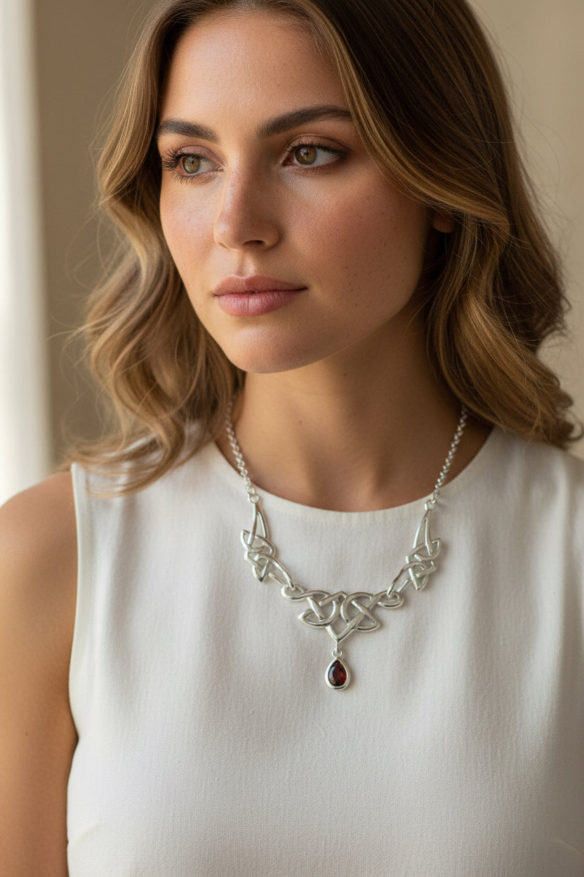 Lorena Celtic Knot Necklace in Sterling Silver — view 10